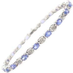 2.94ctw Iolite Line Bracelet 14K White Gold front
