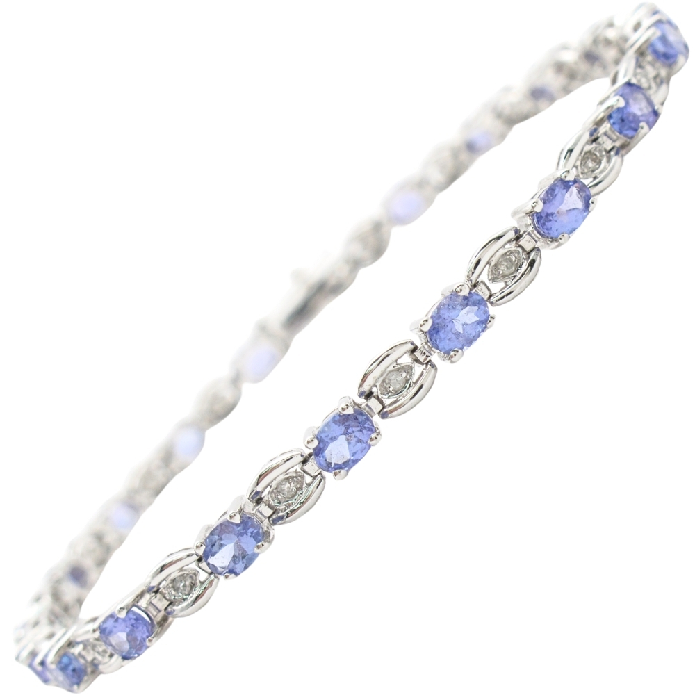 2.94ctw Iolite Line Bracelet 14K White Gold
