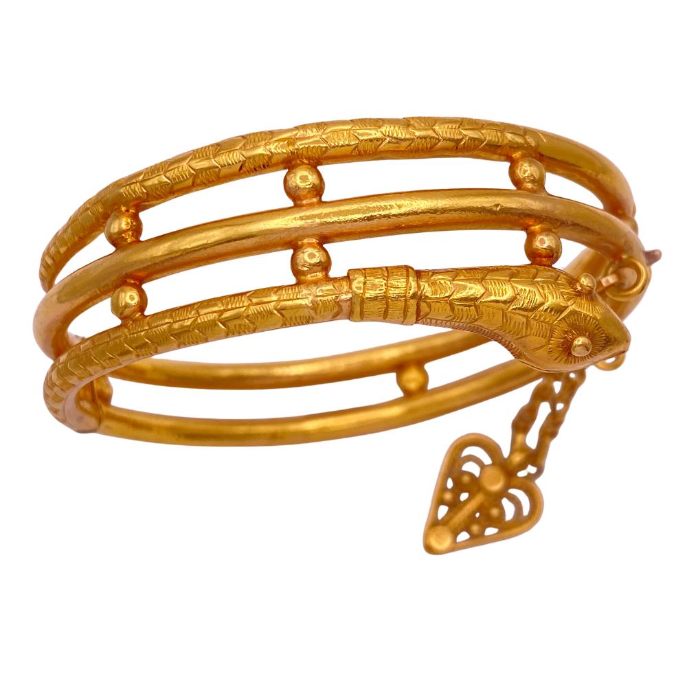 Victorian Era SNAKE Bangle Bracelet 22K Gold