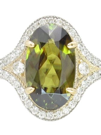 3ct Oval Sphene & Diamond Ring 14K