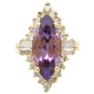 5.14ctw Marquise Amethyst Cocktail Ring 14K Gold front