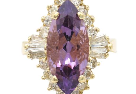 5.14ctw Marquise Amethyst Cocktail Ring 14K Gold front