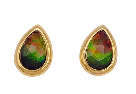 Ammolite Earrings 14KYG