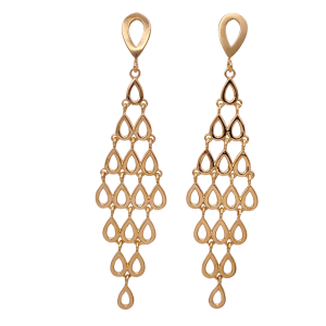 Articulated Long Dangle Earrings 14KYG