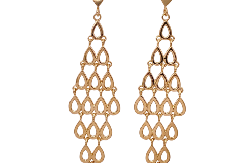 Articulated Long Dangle Earrings 14KYG