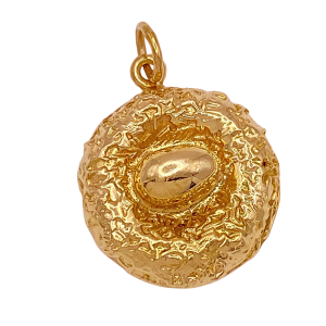 Bird Nest and Egg Charm 14KYG