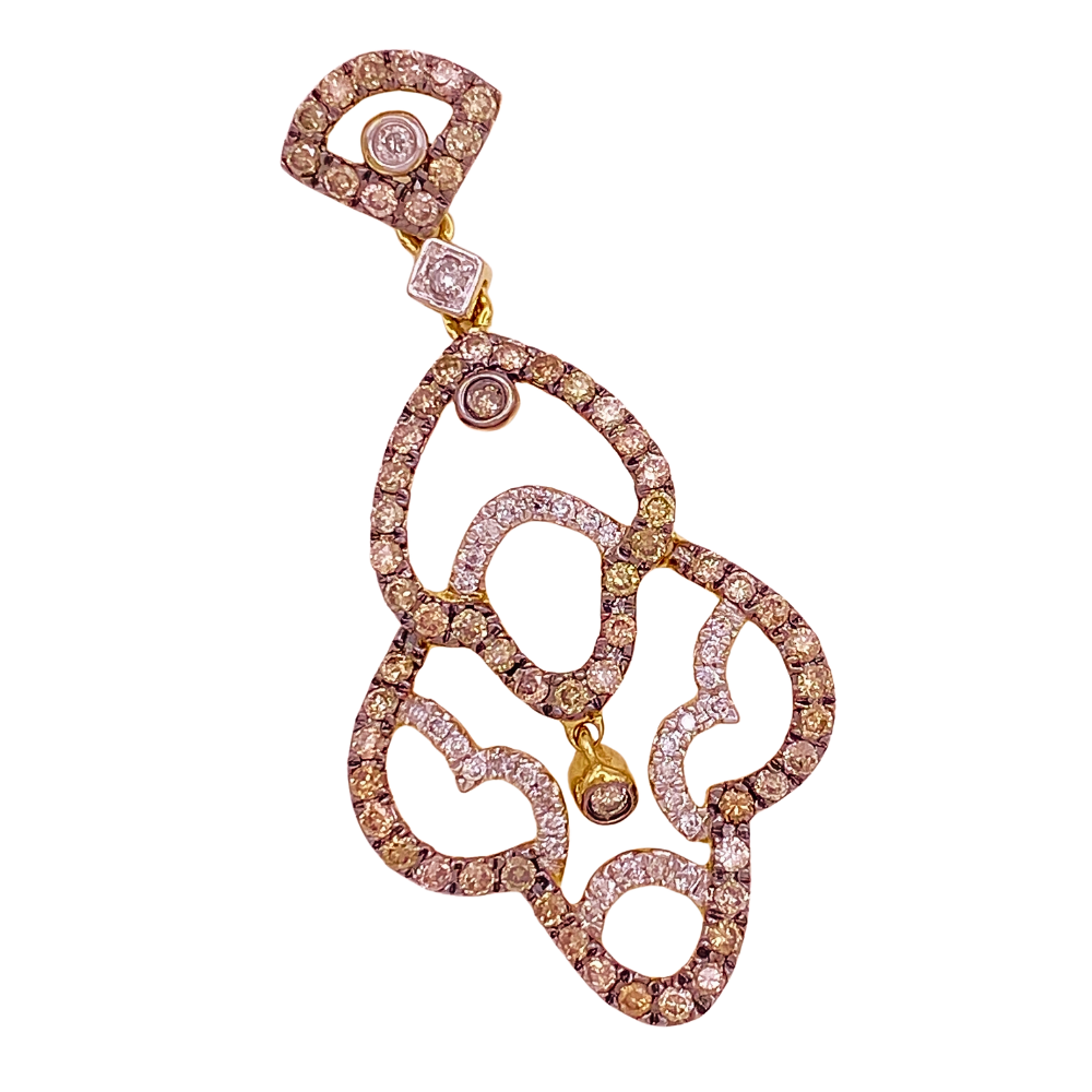 Brown and White Diamond Pendant .82 Carat TW 14K White Gold