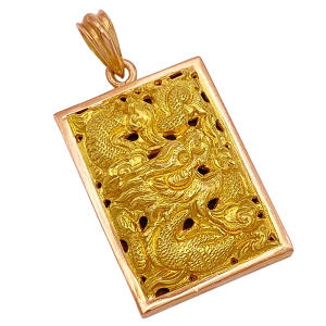 Chinese Dragon Pendant 18K Gold