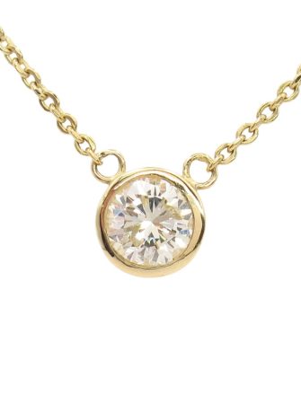 Diamond Solitaire Stationary Necklace 0.41ct 14k