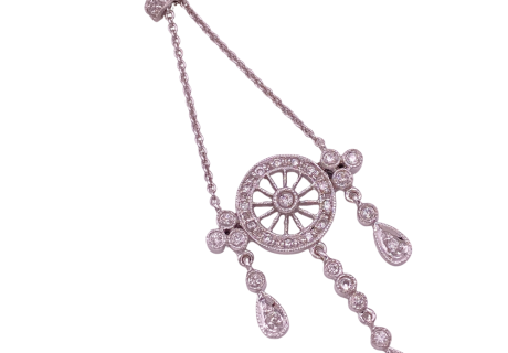Edwardian Inspired Necklace Diamond 14KWG