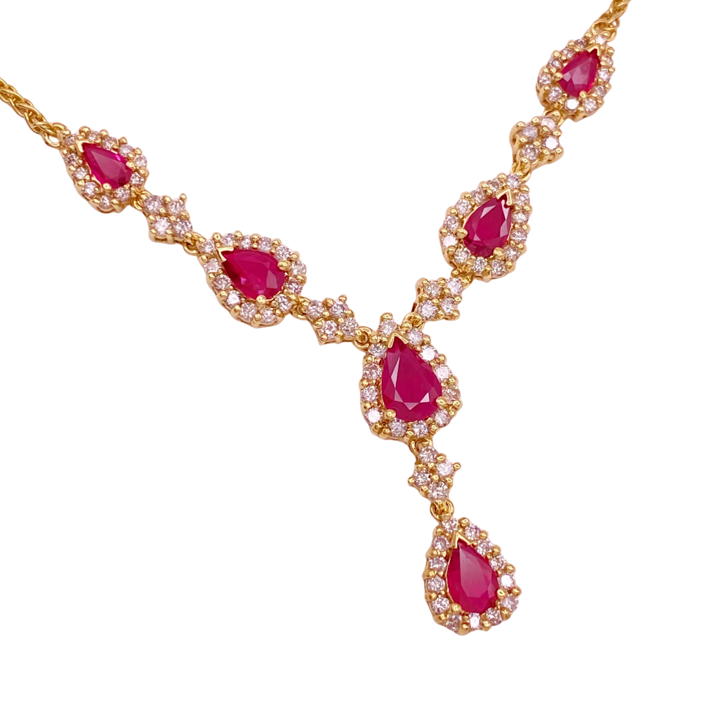 Effy Ruby and Diamond Necklace 5.20 Carats TGW 14K Gold