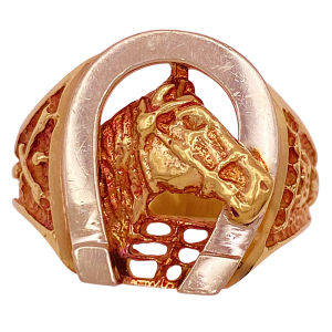 Equestrian Ring 10K Two-Tone Gold