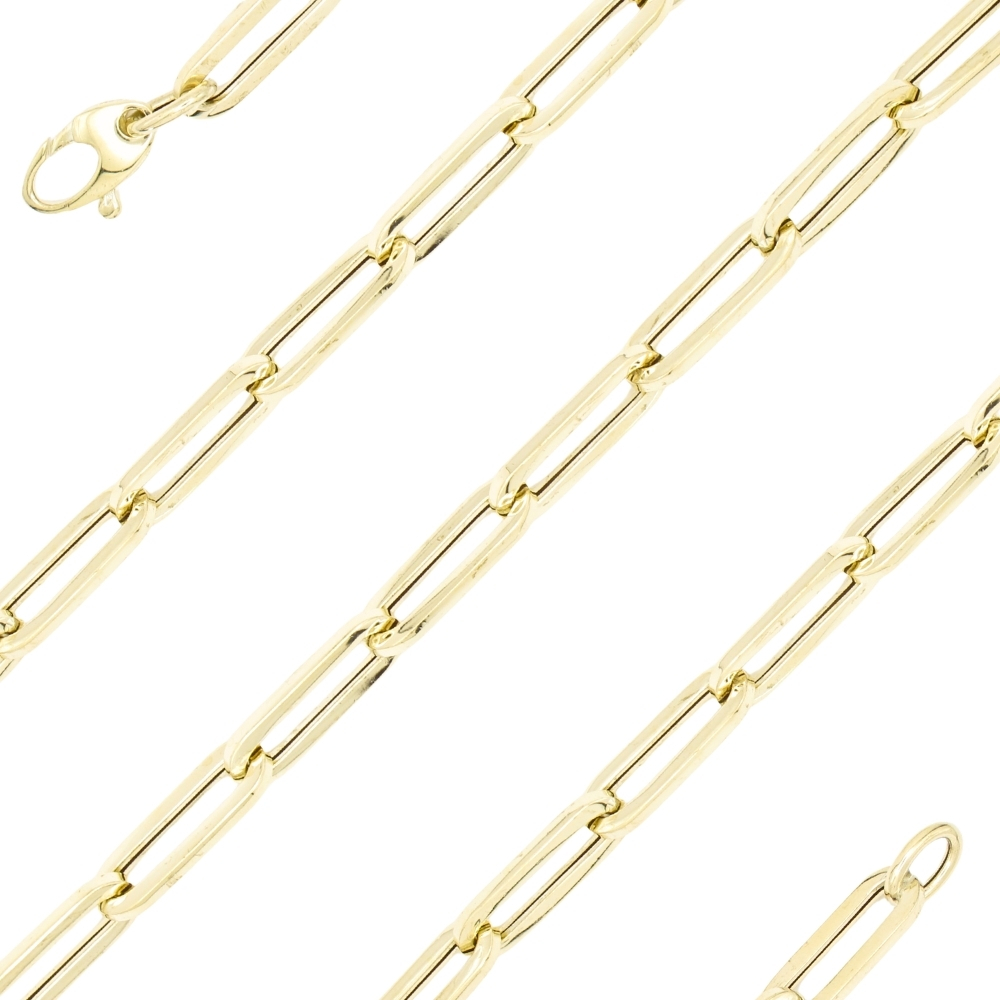 Buy Hollow Paperclip Chain Link Necklace 14K Gold Online | Arnold