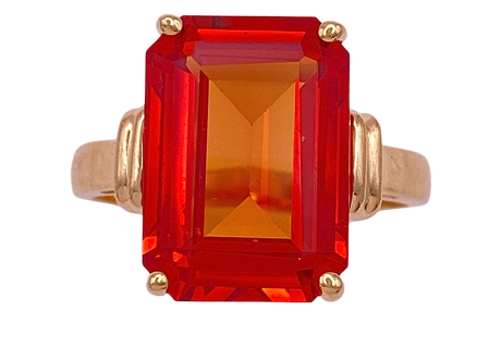 Lab Orange Sapphire 10Ct Ring 14KYG