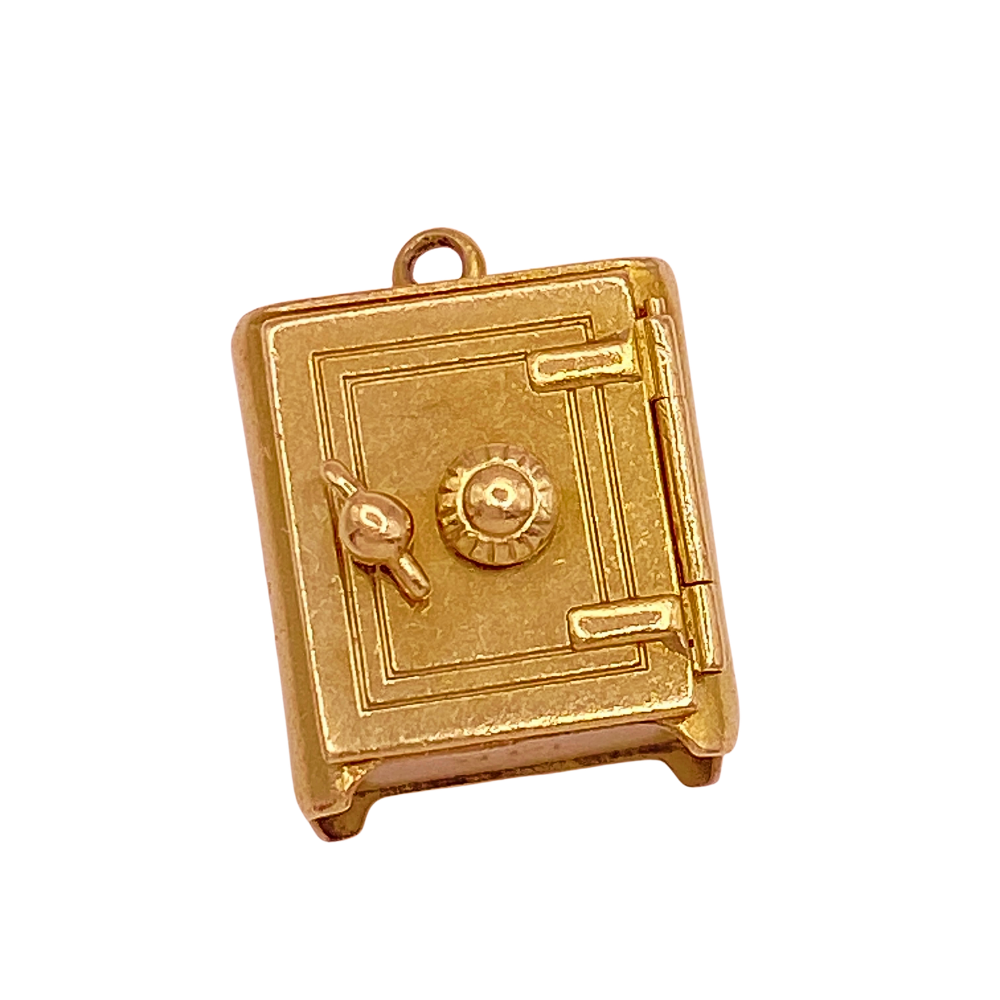 Mechanical Storage SAFE Charm 14K Gold Three-Diemnsional