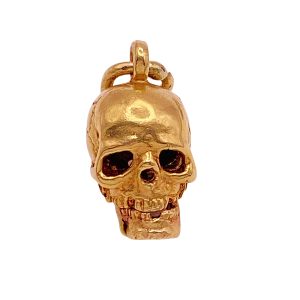 Mechanical Skull Charm 14K