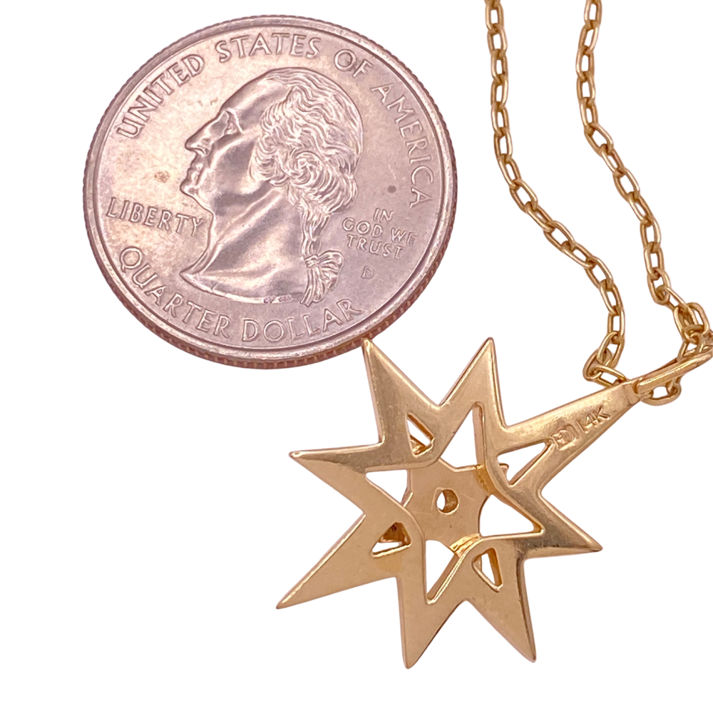 Buy Vintage North Star Diamond Pendant Necklace 14K Gold .14 Carat