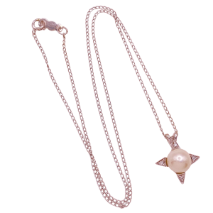 Pearl & Diamond Necklace 14KWG