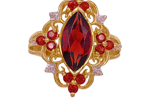 Revival Garnet & Diamond Ring 10K