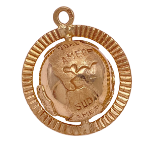 Spinning Globe Charm 14KYG