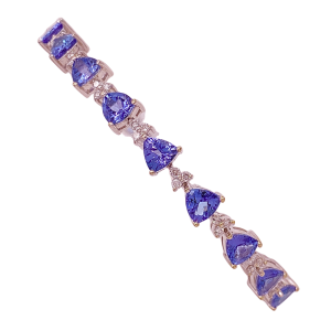 Tanzanite Diamond Bracelet 9.12 Ct TGW 14KWG