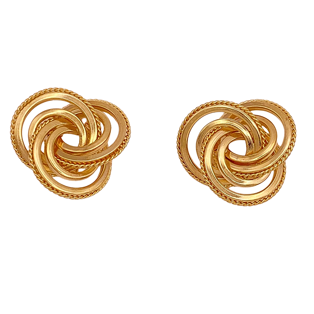 Trinity Love Knot Earrings 14K Gold
