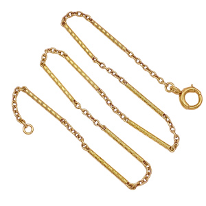 Victorian Watch Chain Choker Necklace 14KYG