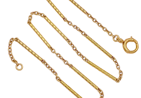 Victorian Watch Chain Choker Necklace 14KYG