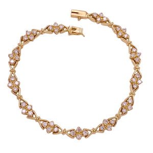 1.56 Carat TW Diamond XO Bracelet 14K