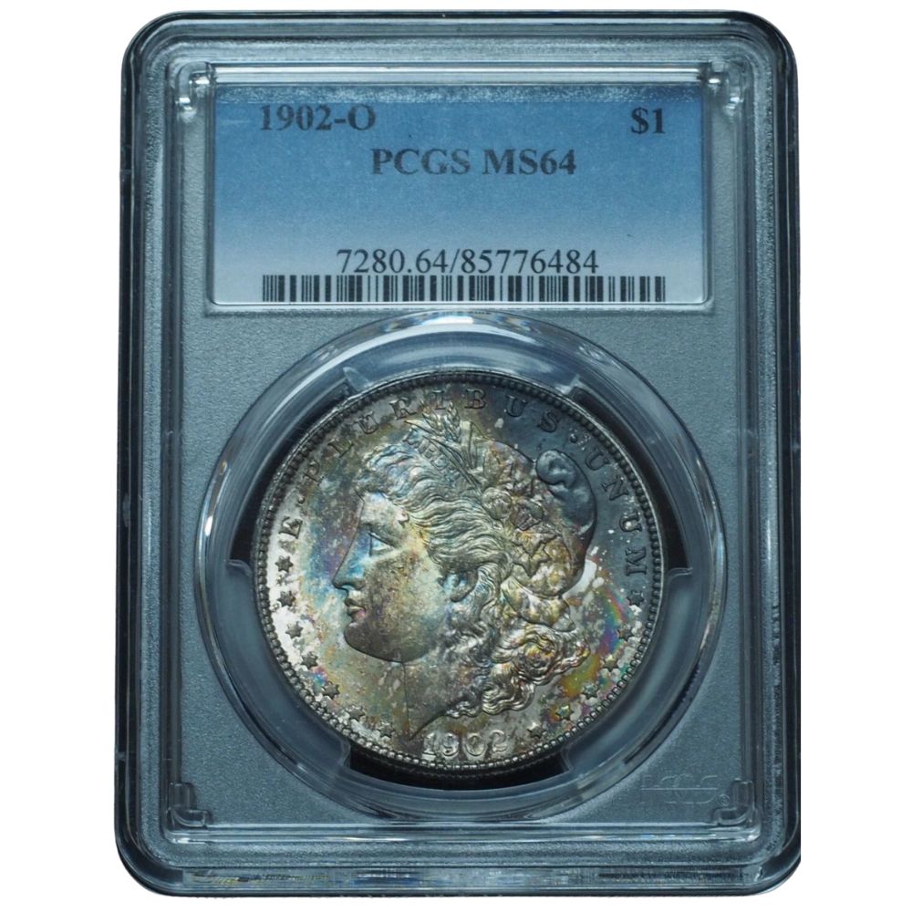 Buy 1902-O Morgan Dollar MS64 PCGS - Unique Terminal Rainbow Toned