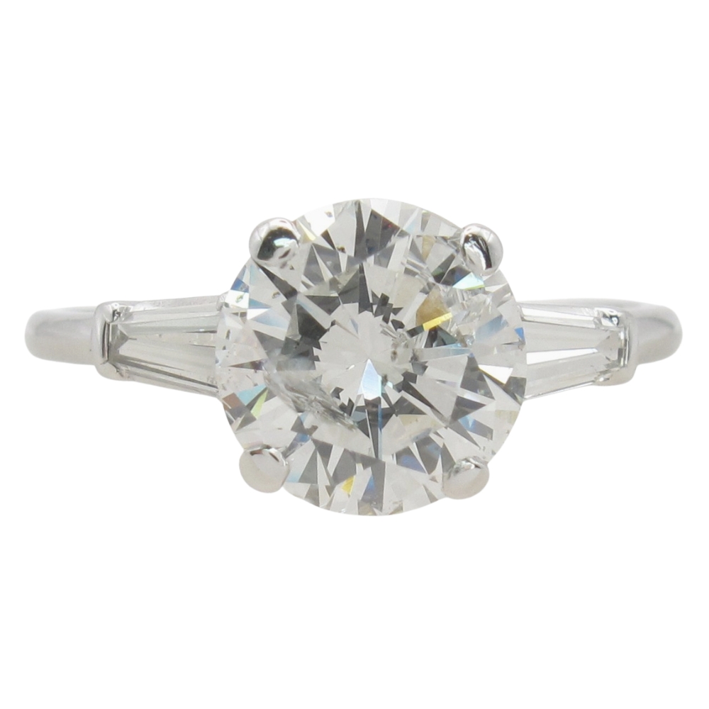 Classic 2.34ctw Diamond Engagement Ring 18k White Gold