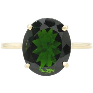 3.1ct Green Tourmaline Solitaire Ring 10K Gold front