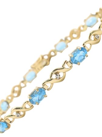 5.8ctw Blue Topaz Bracelet 14K Gold