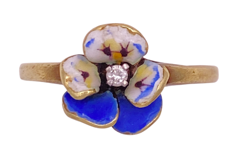 Art Nouveau Pansy Ring 14KYG
