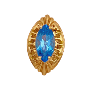 Blue Topaz Revival Slide Charm 14K