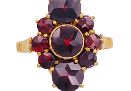 Bohemian Garnet Ring 14K