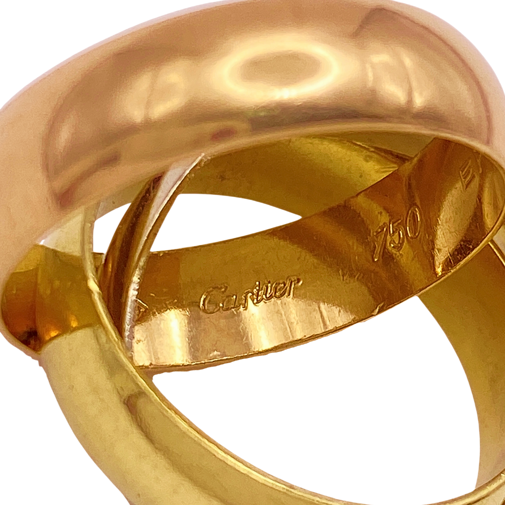 アクセサリー Cartier Trinity Ring 750 Gold Buy Cartier Trinity Rolling Band Rings 18K Tri-Color Gold Size 6.5