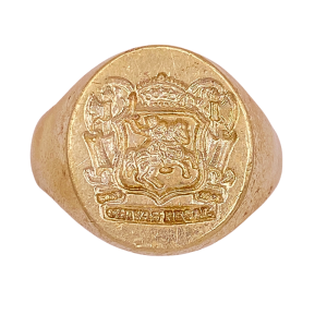 Chivas Regal Crest Signet Ring 14KYG