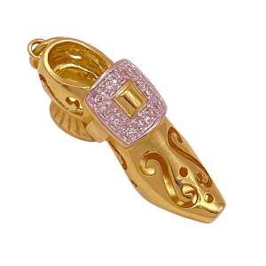Diamond Accent Buckle Shoe Charm 14K