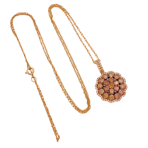 Diamond Flower Pendant Necklace 1.66 ctw