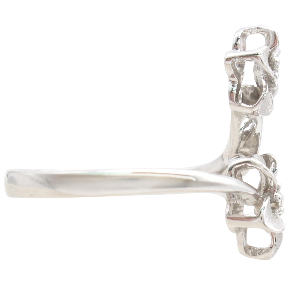 Buy Diamond Plumeria Flower Bypass Ring 14K White Gold Online