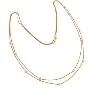 Double Strand Diamond Necklace .11 ctw 14K