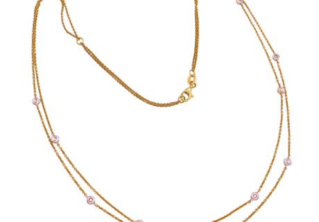 Double Strand Diamond Necklace .11 ctw 14K