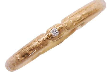 Edwardian Engraved Diamond Band Yellow Gold 0.05ctw