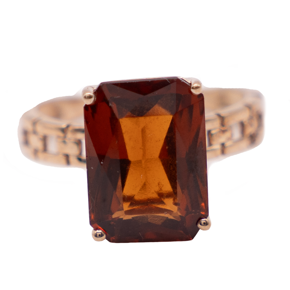 Madeira Citrine Cocktail Ring 10k Yellow Gold 5.70ct