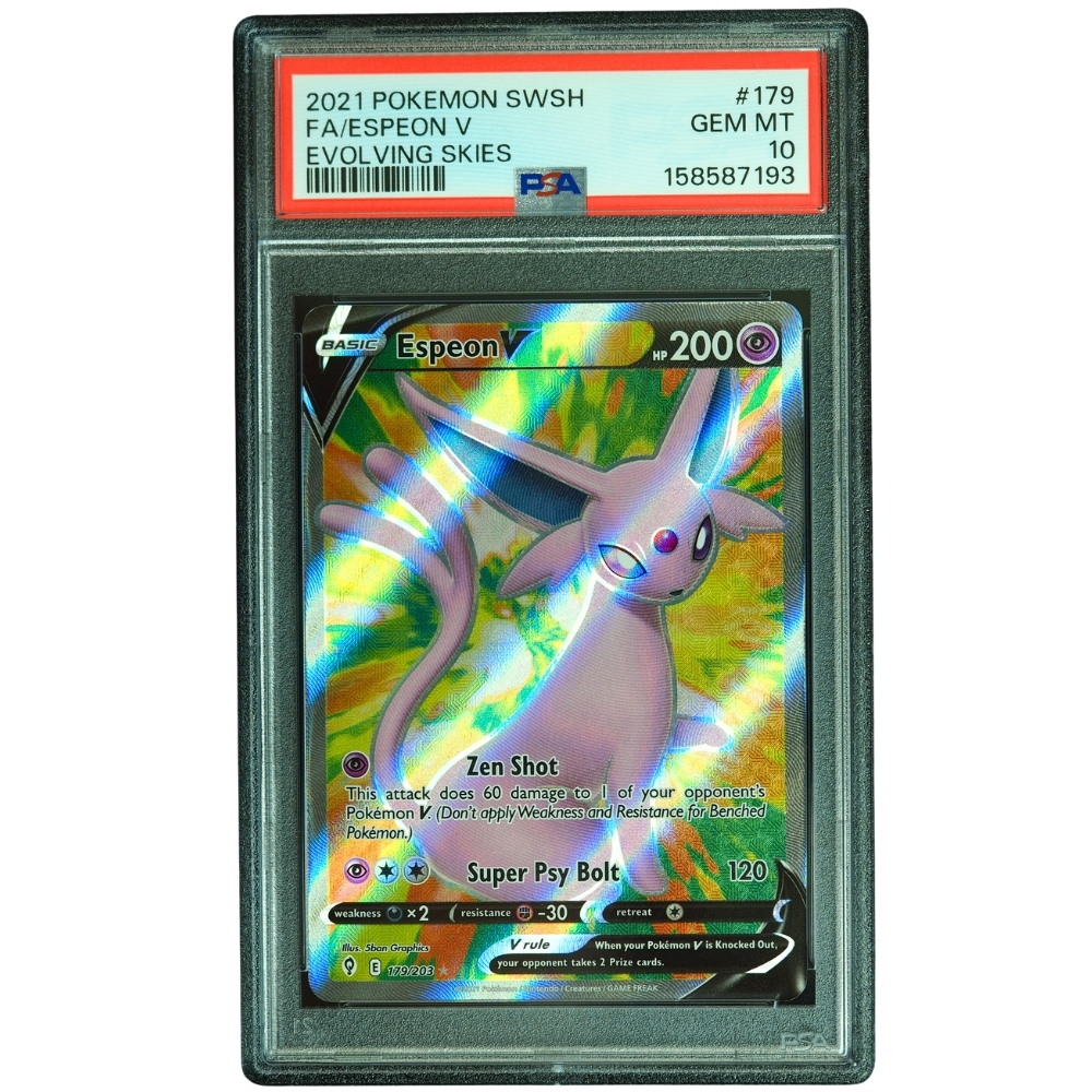 pokemon espeon card GX Sun & Moon Base Set Ultra Rare Card proof acrylic case and featuring a striking image of the captivating character Espeon ex (Wisdom of Sea