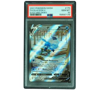 Glaceon V #175_203 Evolving Skies UR Holo PSA 10 Pokemon Card Front