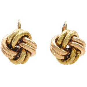 Love Knot Leverback Drop Earring 14K Two-Tone Gold front