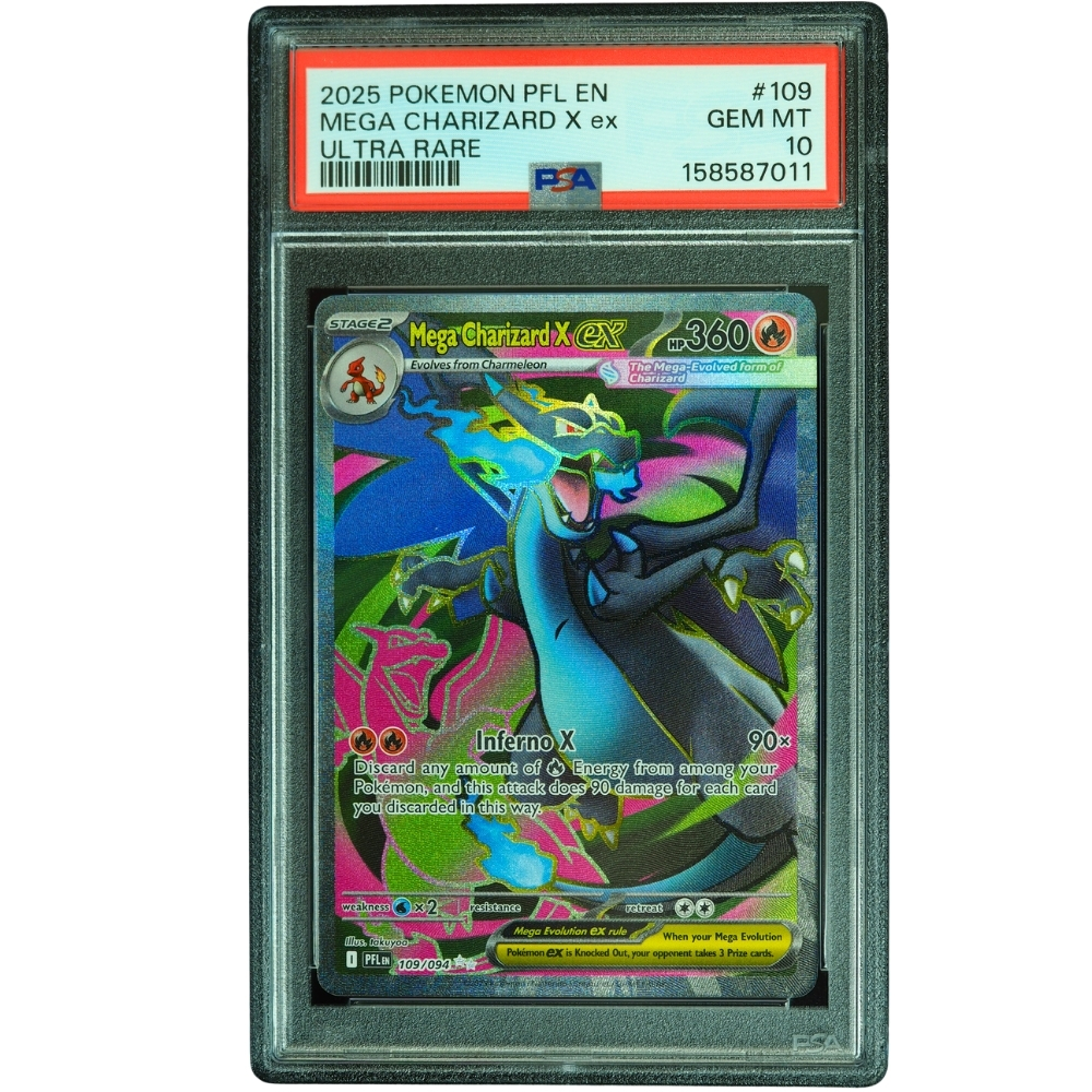 Mega Charizard X ex #109/094 Phantasmal Flames Ultra Rare Holo PSA 10 Pokémon Card