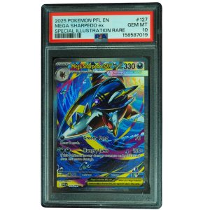 Mega Sharpedo ex #127_094 Phantasmal Flames SIR Holo PSA 10 Pokemon Card Front